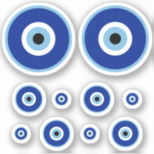 Traditioneller Blue Nazar Evil Eye Custom-Cut Stic Aufkleber