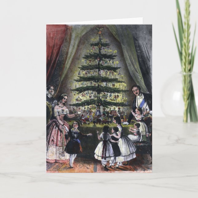 Traditioneller britischer Weihnachtsbaum (Königlic Karte (Vorderseite)