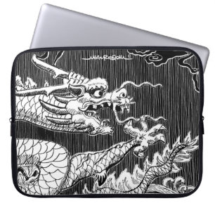 Traditioneller Chinese-Drache Tinte-Stift Skizze Laptopschutzhülle