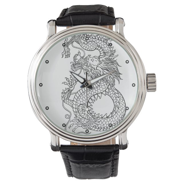 Traditioneller chinesischer Drache Armbanduhr (Vorderseite)