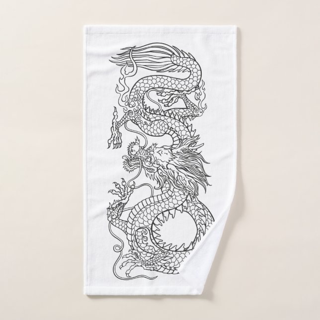 Traditioneller chinesischer Drache Badhandtuch Set (Handtuch)