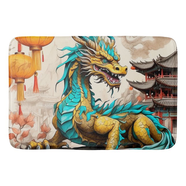 Traditioneller chinesischer Drache für das chinesi Badematte (Vorderseite)