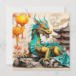 Traditioneller chinesischer Drache für das chinesi Einladung