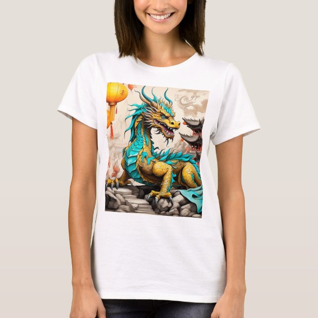 Traditioneller chinesischer Drache für das chinesi T-Shirt (Vorderseite)