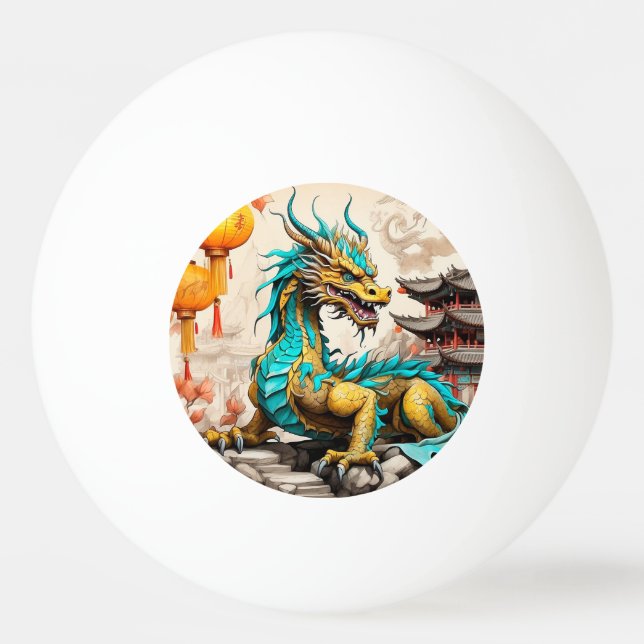 Traditioneller chinesischer Drache für das chinesi Tischtennisball (Vorderseite)