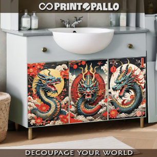 Traditioneller chinesischer Drache Geschenkpapier Set