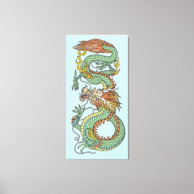 Traditioneller chinesischer Drache Leinwanddruck (Vorderseite)