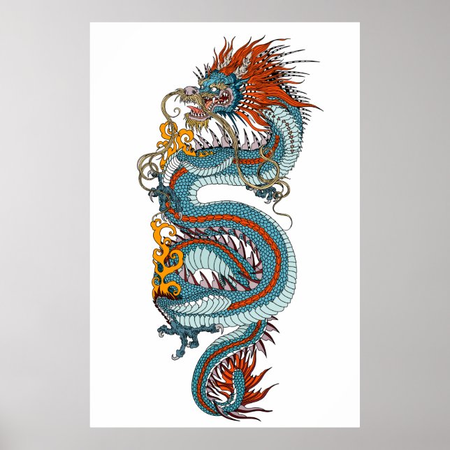 Traditioneller chinesischer Drache Poster (Vorne)