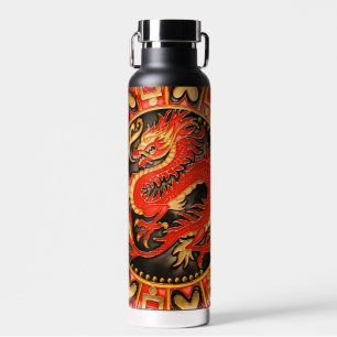 Traditioneller chinesischer Drache Red Gold Golden Trinkflasche