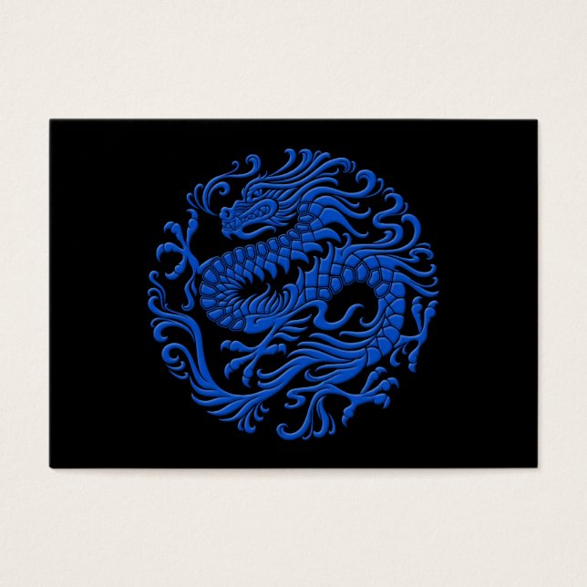 Traditioneller chinesischer Drachenzirkel Blau und (Vorderseite)