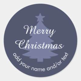 Traditioneller Classic Blue Custom Weihnachtsaufkl Runder Aufkleber