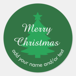 Traditioneller Classic Green Custom Weihnachtsaufk Runder Aufkleber