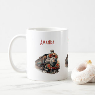 Traditioneller Dampfzug Retro-Weihnachten Kaffeetasse