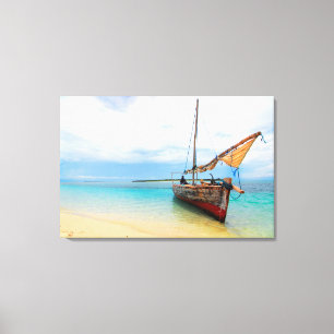 Traditioneller Dhow, Sansibar, Tansania Leinwanddruck