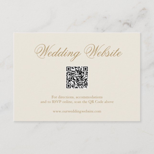 Traditioneller Elfenbeinformal QR Code Elegante Ho Begleitkarte (Vorderseite)