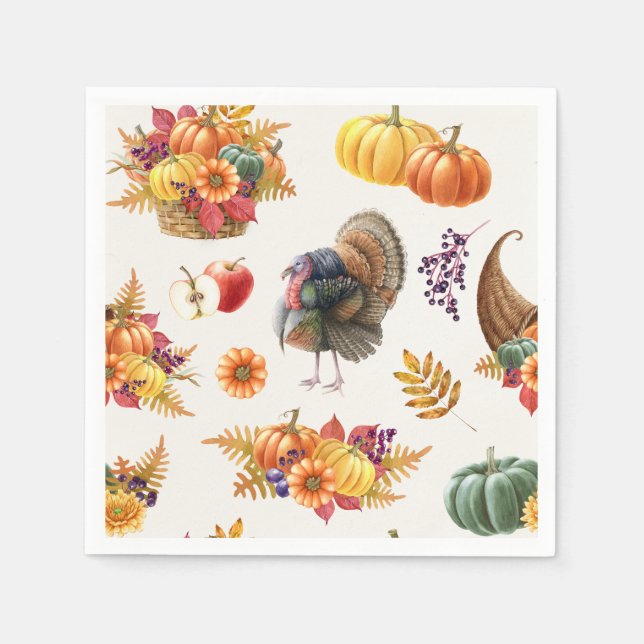 Traditioneller Erntedank Napkin Serviette (Vorderseite)