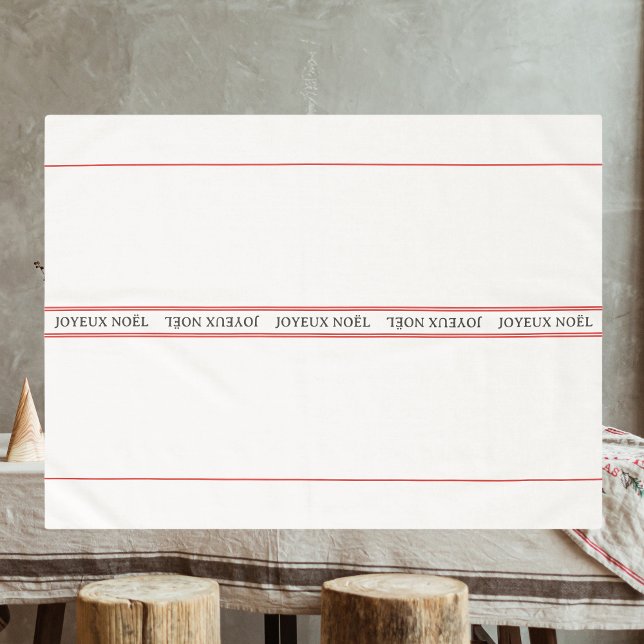 Traditioneller französischer Joyeux Noël Stripe We Tischdecke (Von Creator hochgeladen)