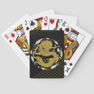 Traditioneller Golddrache Spielkarten