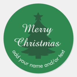 Traditioneller Green Custom Weihnachtsaufkleber Runder Aufkleber