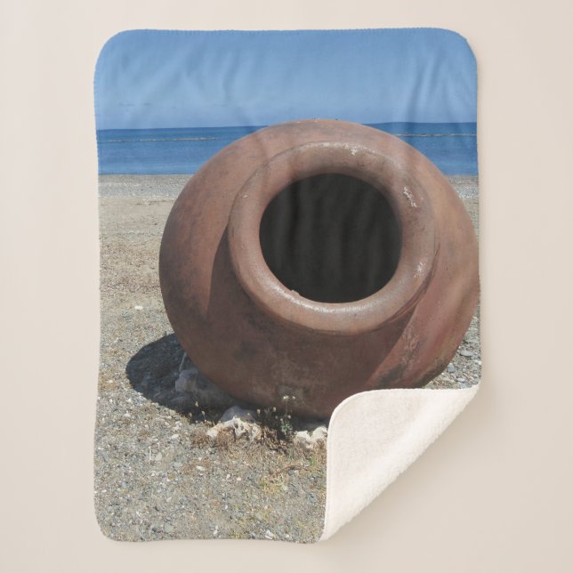 Traditioneller griechischer Terracotta Pot am Stra Sherpadecke (Vorderseite)