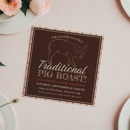 Traditioneller Grillbraten Einladung