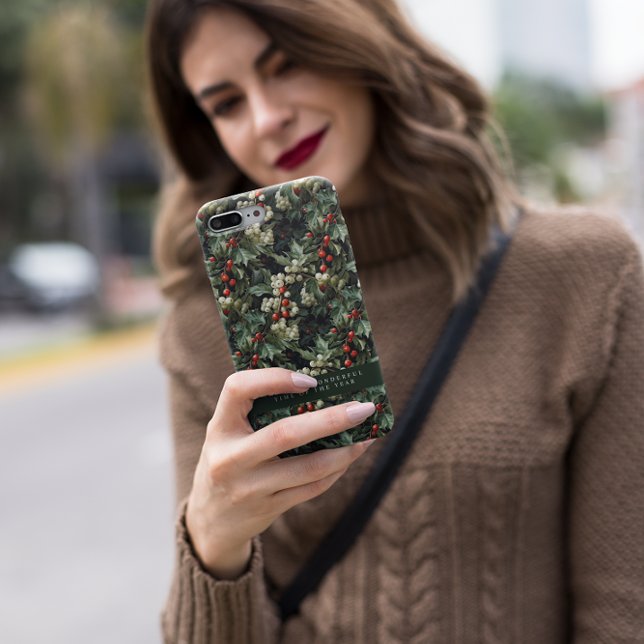 Traditioneller grüner Holly-Urlaub Case-Mate iPhone 14 Hülle (Von Creator hochgeladen)