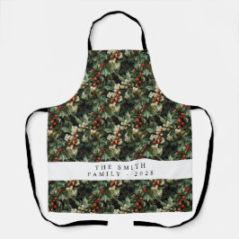 Traditioneller grüner Holly-Urlaub Schürze
