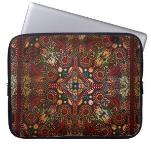 Traditioneller Grunge mit Blumenpfeife Laptopschutzhülle