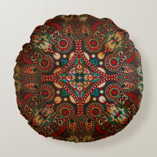 Traditioneller Grunge mit Blumenpfeife Rundes Kissen