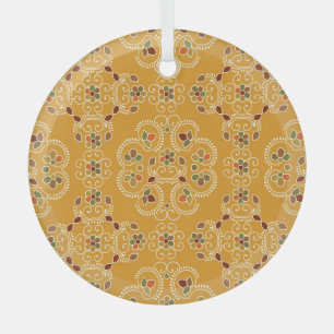 Traditioneller indischer Damast, nahtloses Muster. Ornament Aus Glas