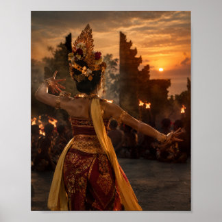 Traditioneller indonesischer Tanz und Kecak Poster