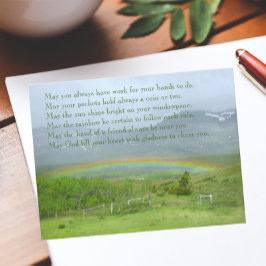 Traditioneller Irish Blessing Valley Regenbogen Postkarte
