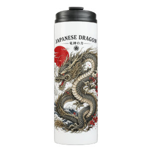 Traditioneller Japanischer Drache Rote Sonne Therm Thermosbecher