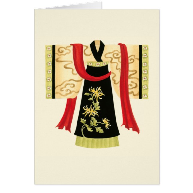 Traditioneller japanischer Kimono mit Blumendruck (Vorne)
