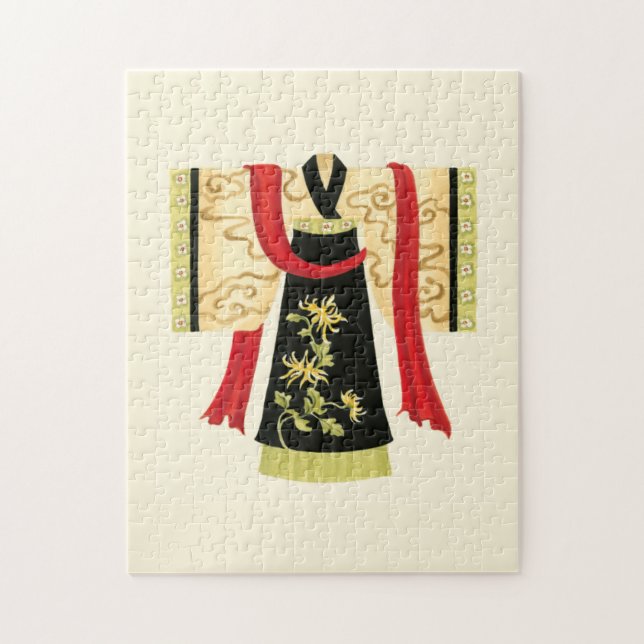 Traditioneller japanischer Kimono mit Blumendruck (Vertikal)
