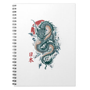Traditioneller japanischer Kunstdrache Japanischer Notizblock
