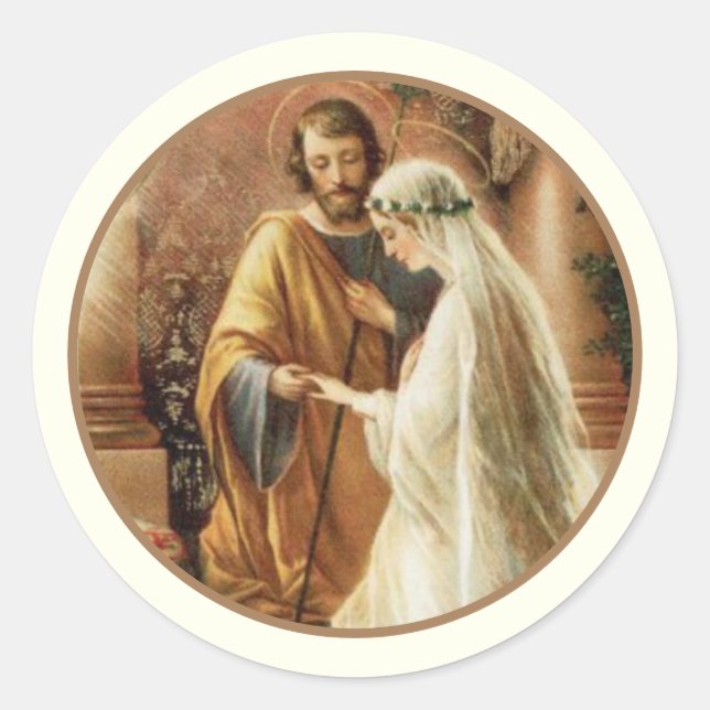 Traditioneller katholischer Brautgroom Wedding Cla Runder Aufkleber (Vorderseite)