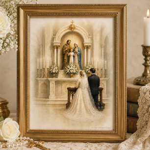 Traditioneller katholischer Hochzeitsschrein Braut