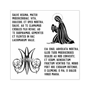 Traditioneller katholischer Salve Regina Maria Geb Gummistempel
