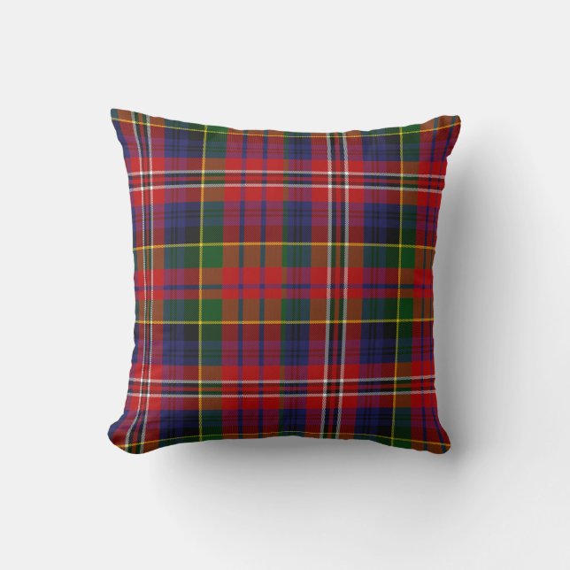 Traditioneller MacPhersontartan-kariertes Kissen (Vorderseite)