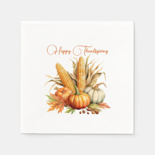 Traditioneller Mais und Pumpkin glücklich Thanksgi Serviette