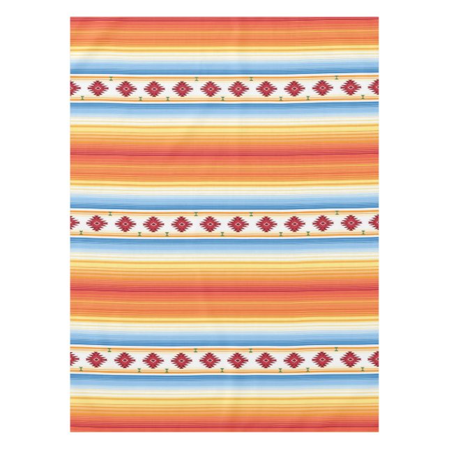 Traditioneller Mexikaner Serape umfassendes Muster Tischdecke (Vorderseite)