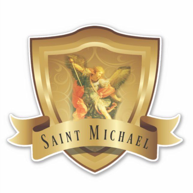 Traditioneller Michael Shield Angel Aufkleber (Vorderseite)