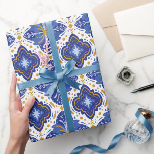Traditioneller Mittelmeer Portugiesischer Azulejo Geschenkpapier
