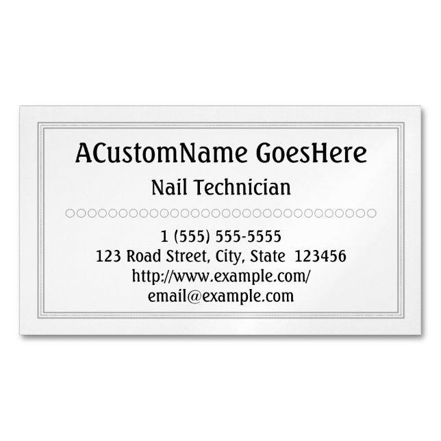 Traditioneller Nagel-Techniker-magnetische Magnetische Visitenkarte (Vorderseite)