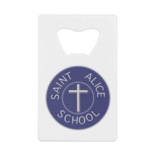 Traditioneller Patch der Saint Alice School Geldbeutel Flaschenöffner