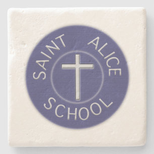 Traditioneller Patch der Saint Alice School Steinuntersetzer