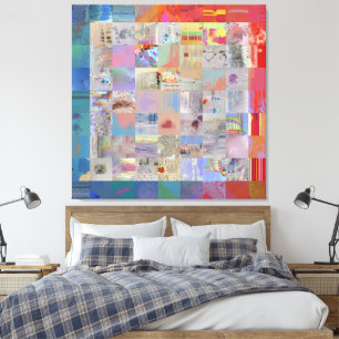Traditioneller Patchwork Geometrischer Hausschmuck Leinwanddruck