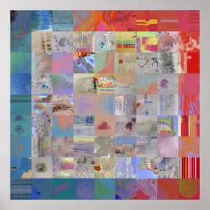 Traditioneller Patchwork Geometrischer Hausschmuck Poster