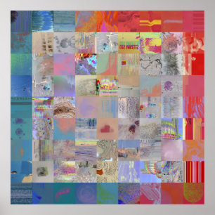 Traditioneller Patchwork Geometrischer Hausschmuck Poster
